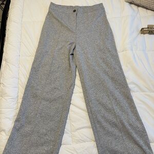 Gray Wide-Leg Trousers